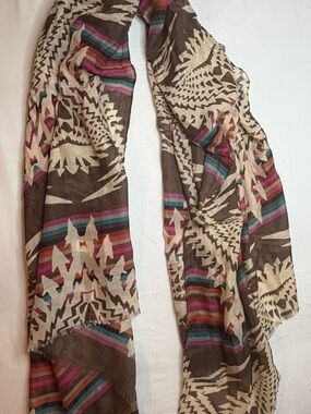 NWT Charming Charlie Southwestern LightKnit Fringe festival Boho-Chic Scarf